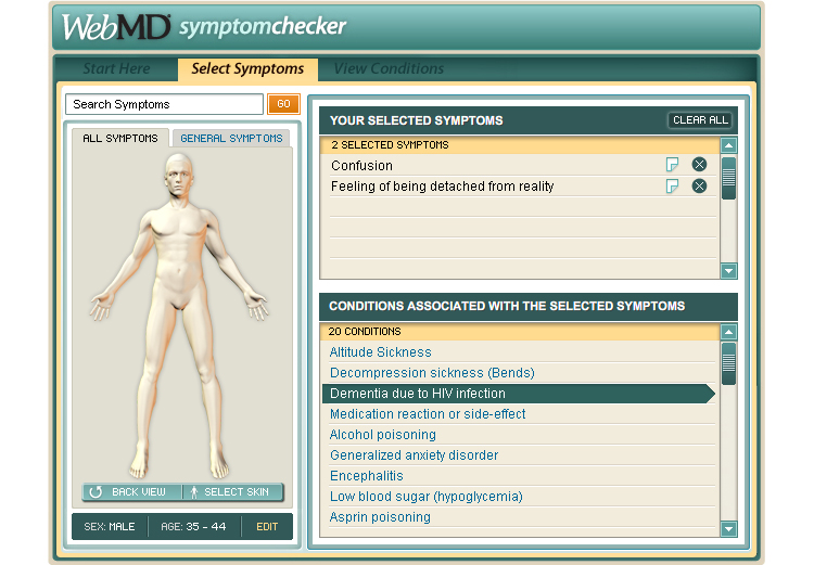 symptom checker mental health