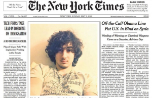 New York Times Tsarnaev Front Page
