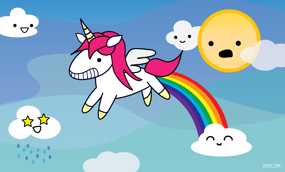 unicorn pooping a rainbow