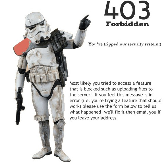 Storm Trooper 403 Error Message