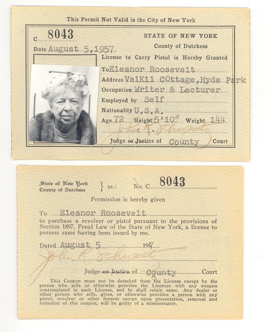 Eleanor Roosevelt's pistol license