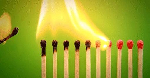 lighting a row matches
