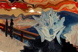 Painting by Jon Han based on Edvard Munch's "The Scream" 